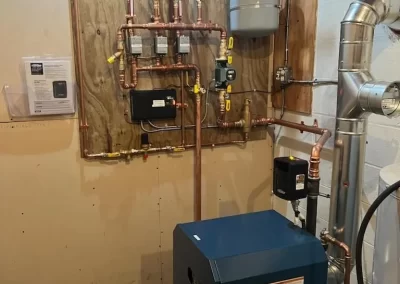 Finished water heater and distribution installation