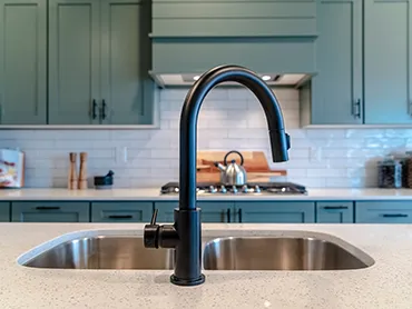 installed sink faucet